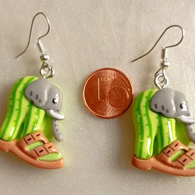 Boucles d'oreilles éléphant 